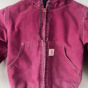 Carhartt Maroon Hooded Jacket RARE color vintage small